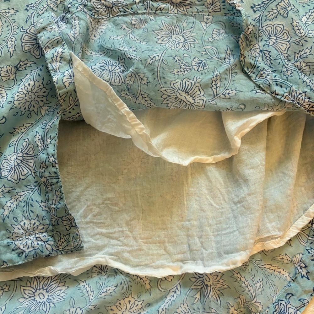 Clara the Label Aqua Blue Floral Cotton Button Up Shirt - Picture 6 of 8